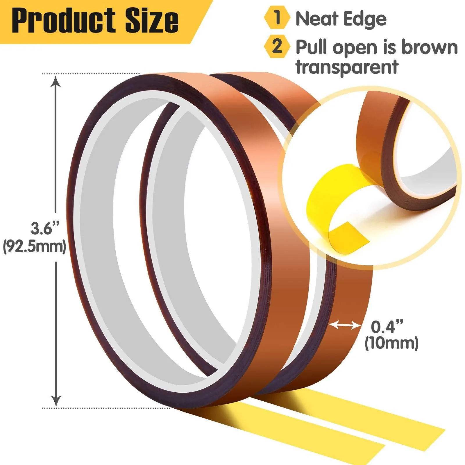 10 Rolls Heat Resistant Tapes for Sublimation, 10mm X 33m 108ft Heat Press Tape for High Temperature Heat Transfer for Sublimation on Coffee Mugs,