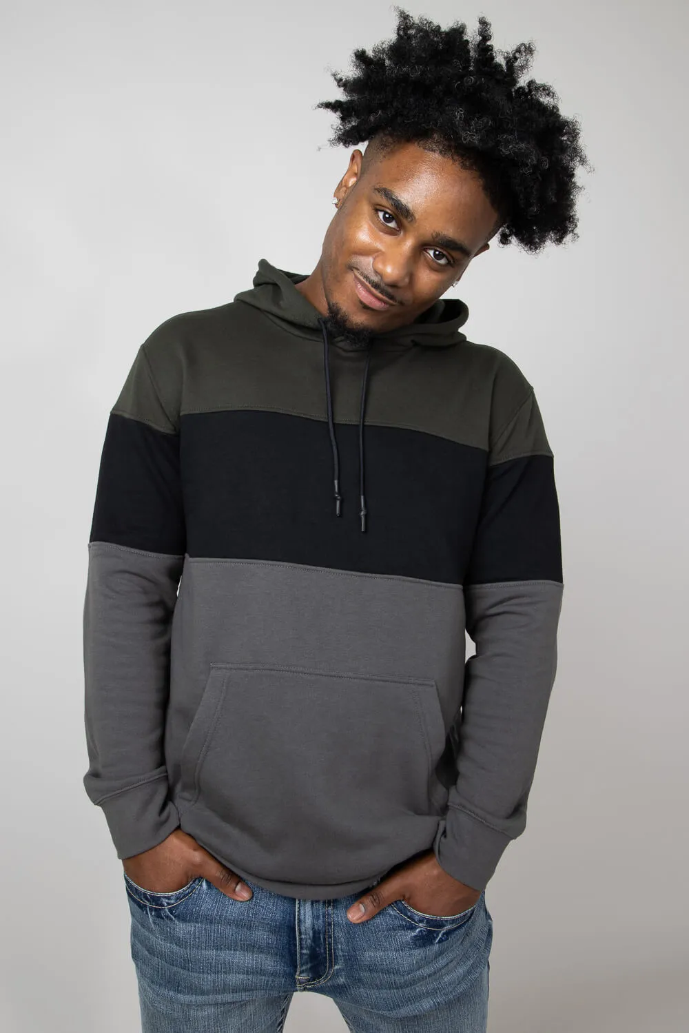 1897 Active Colorblock Hoodie for Men in Dark Green | MJ506-DARKOLIVE