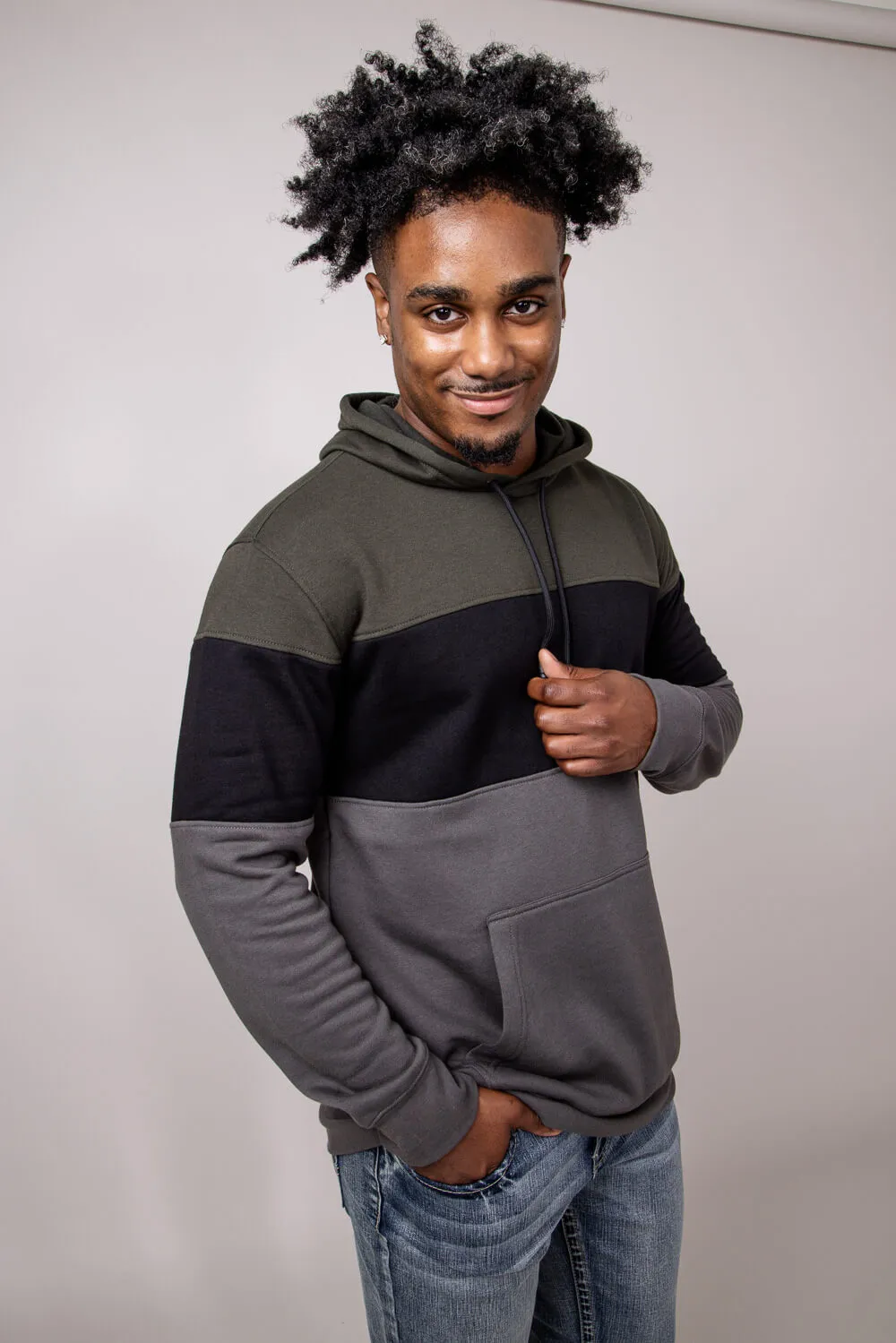 1897 Active Colorblock Hoodie for Men in Dark Green | MJ506-DARKOLIVE