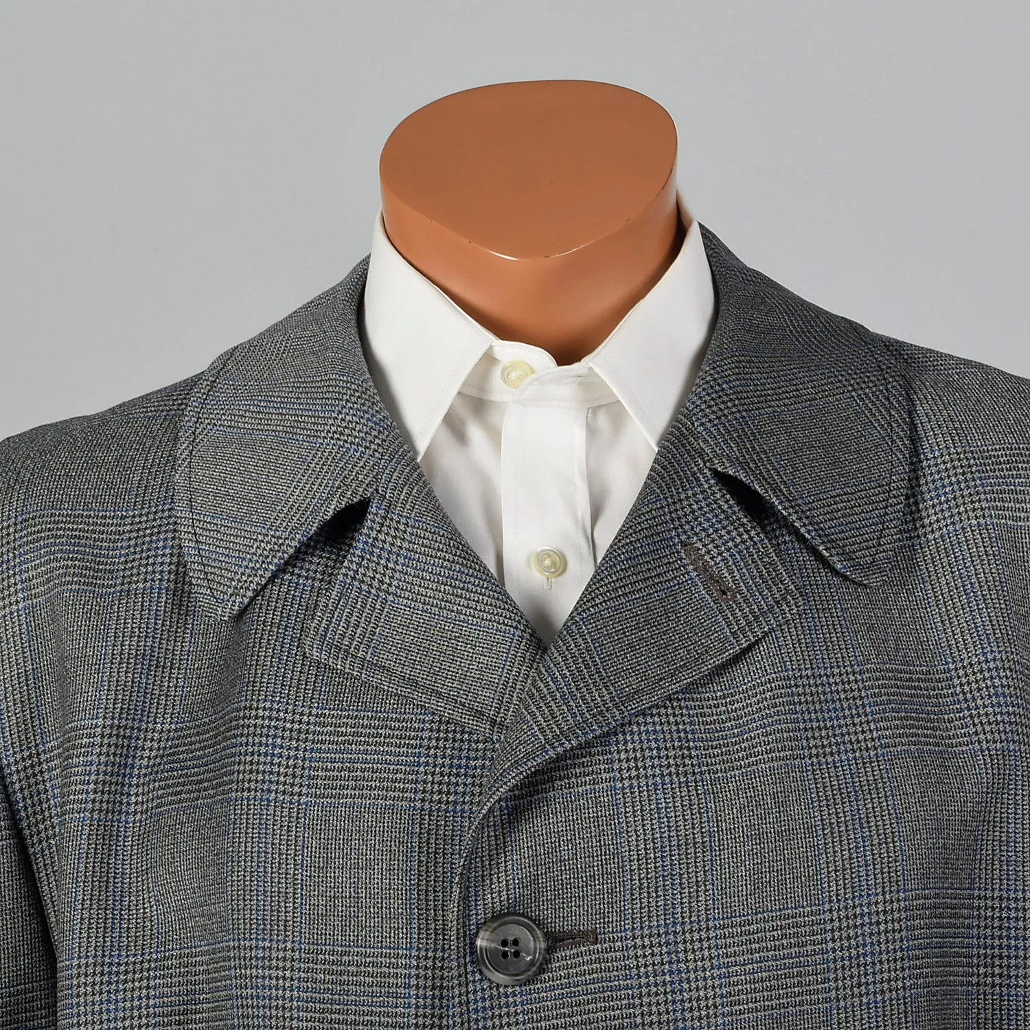 1960s Gray Plaid Over Coat