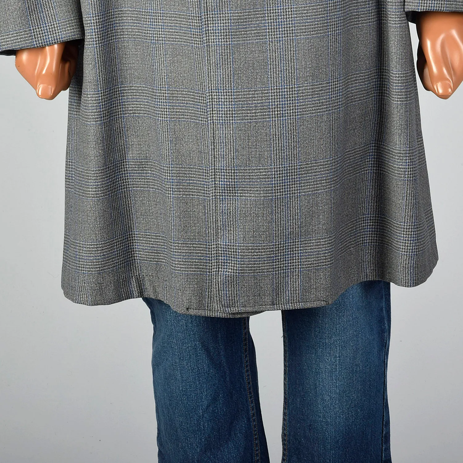 1960s Gray Plaid Over Coat