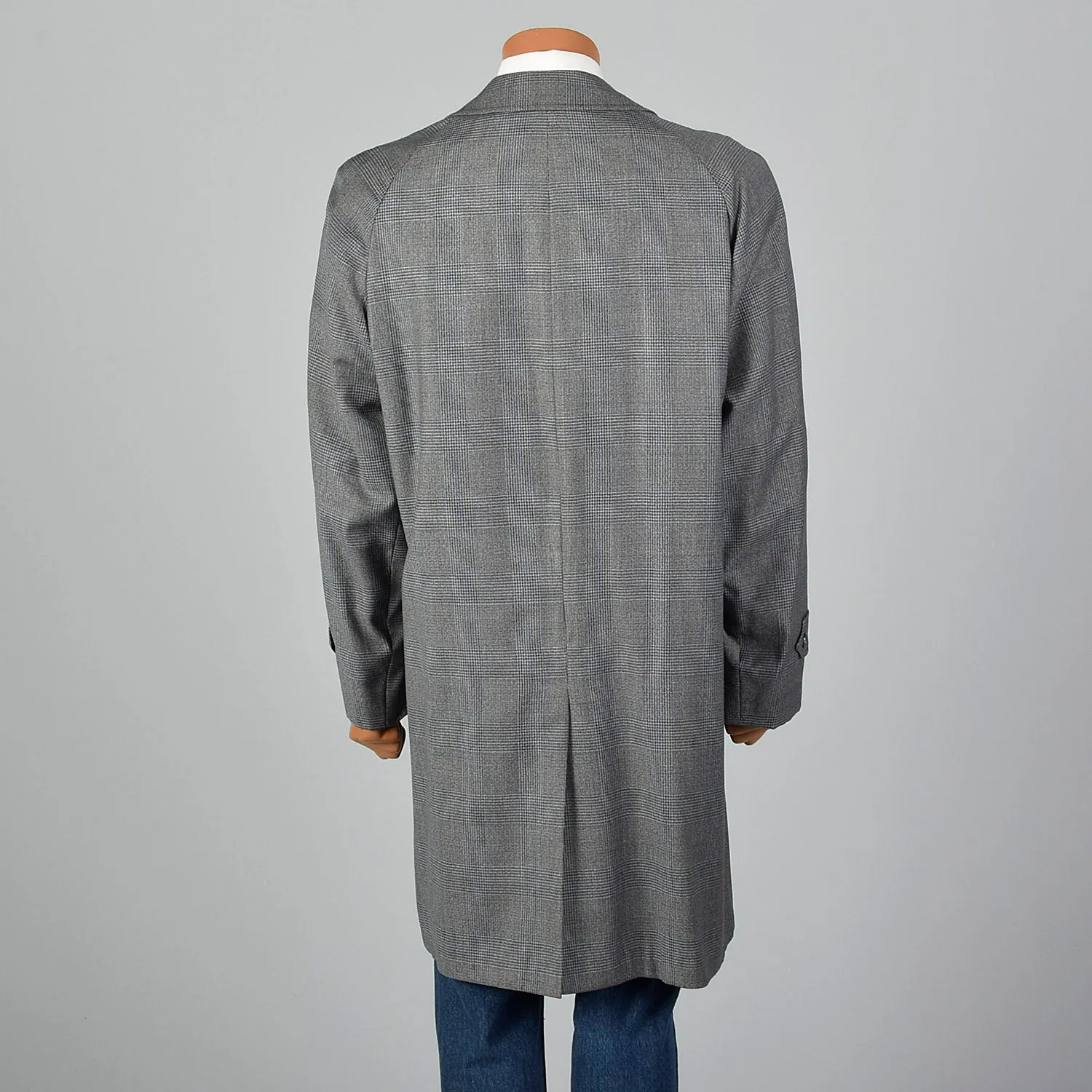 1960s Gray Plaid Over Coat