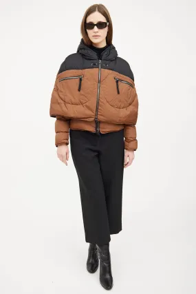 2011 Brown & Black Down Cape Jacket