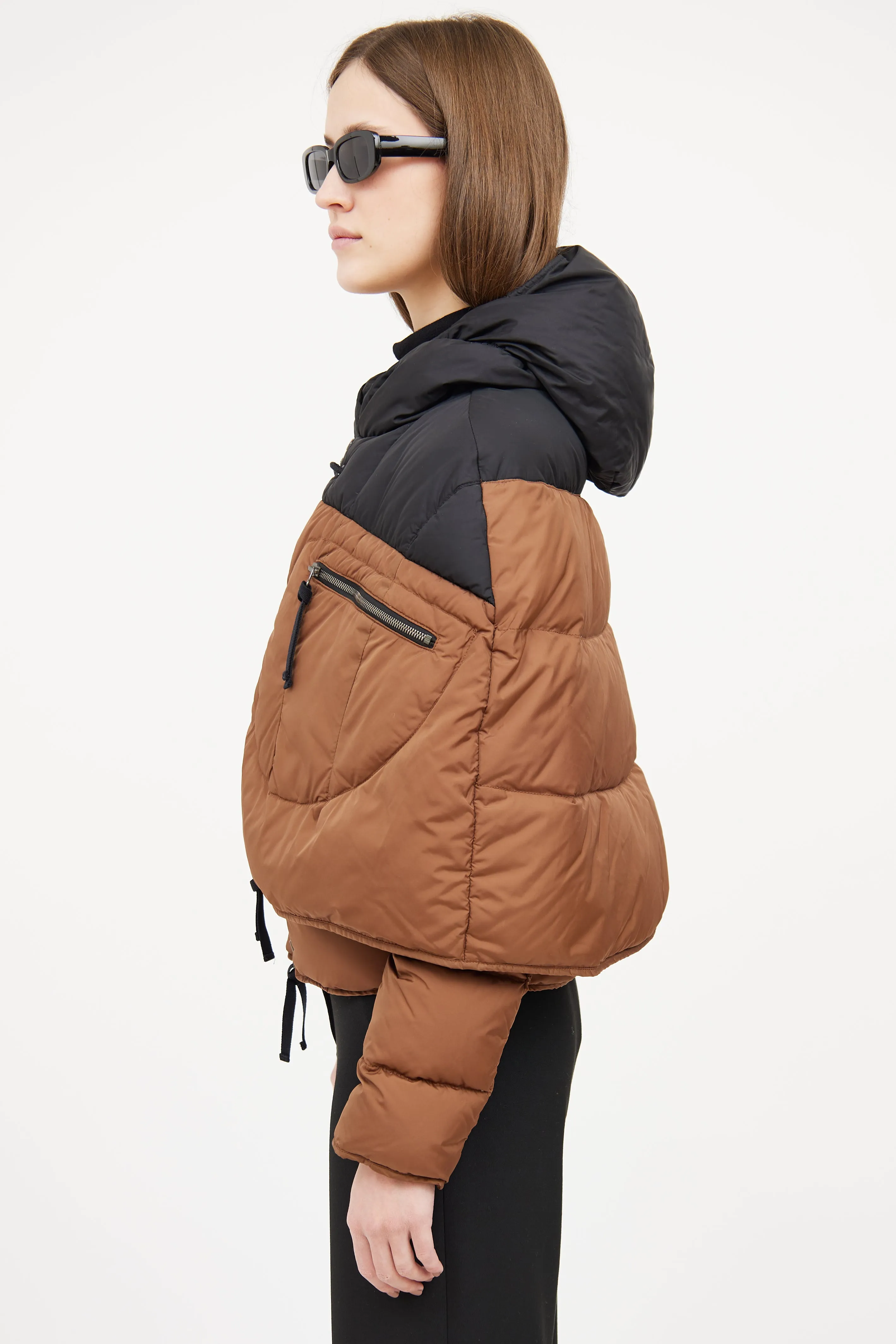 2011 Brown & Black Down Cape Jacket