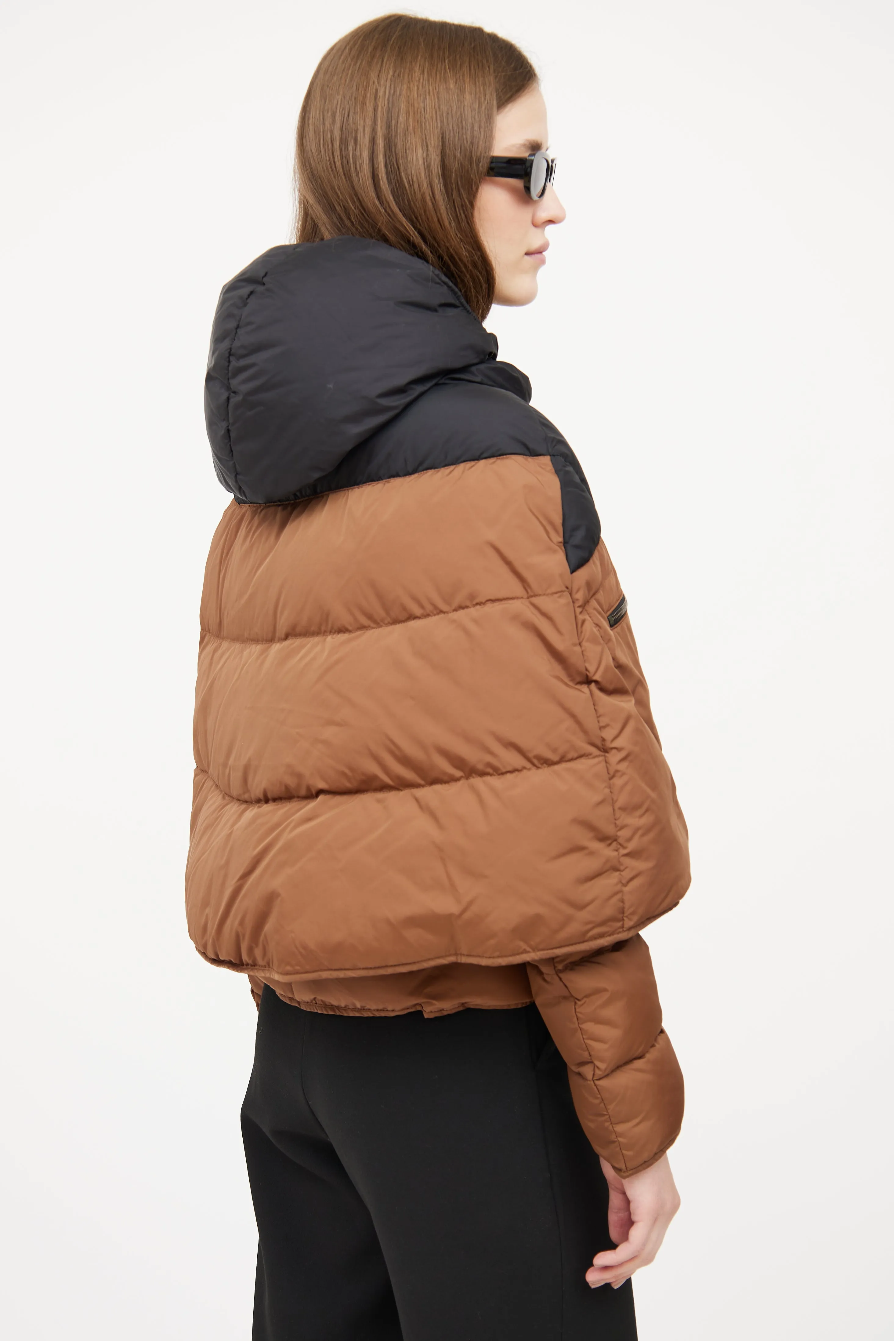 2011 Brown & Black Down Cape Jacket