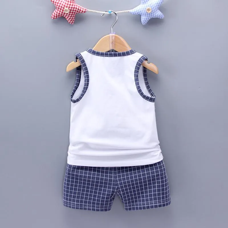 2pcs Fashion Plaid Solid Print Top and Pants Wholesale children's clothing