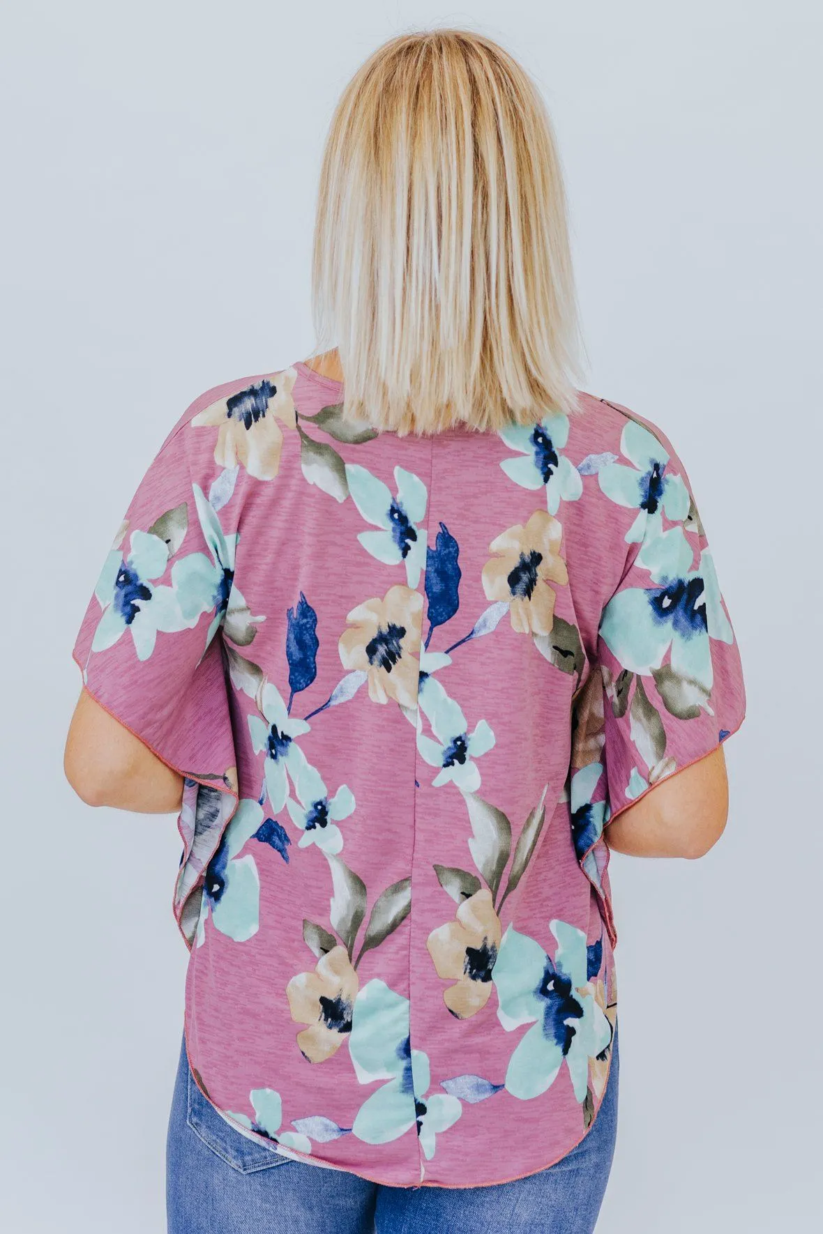 Acting Shy Mauve Floral Top