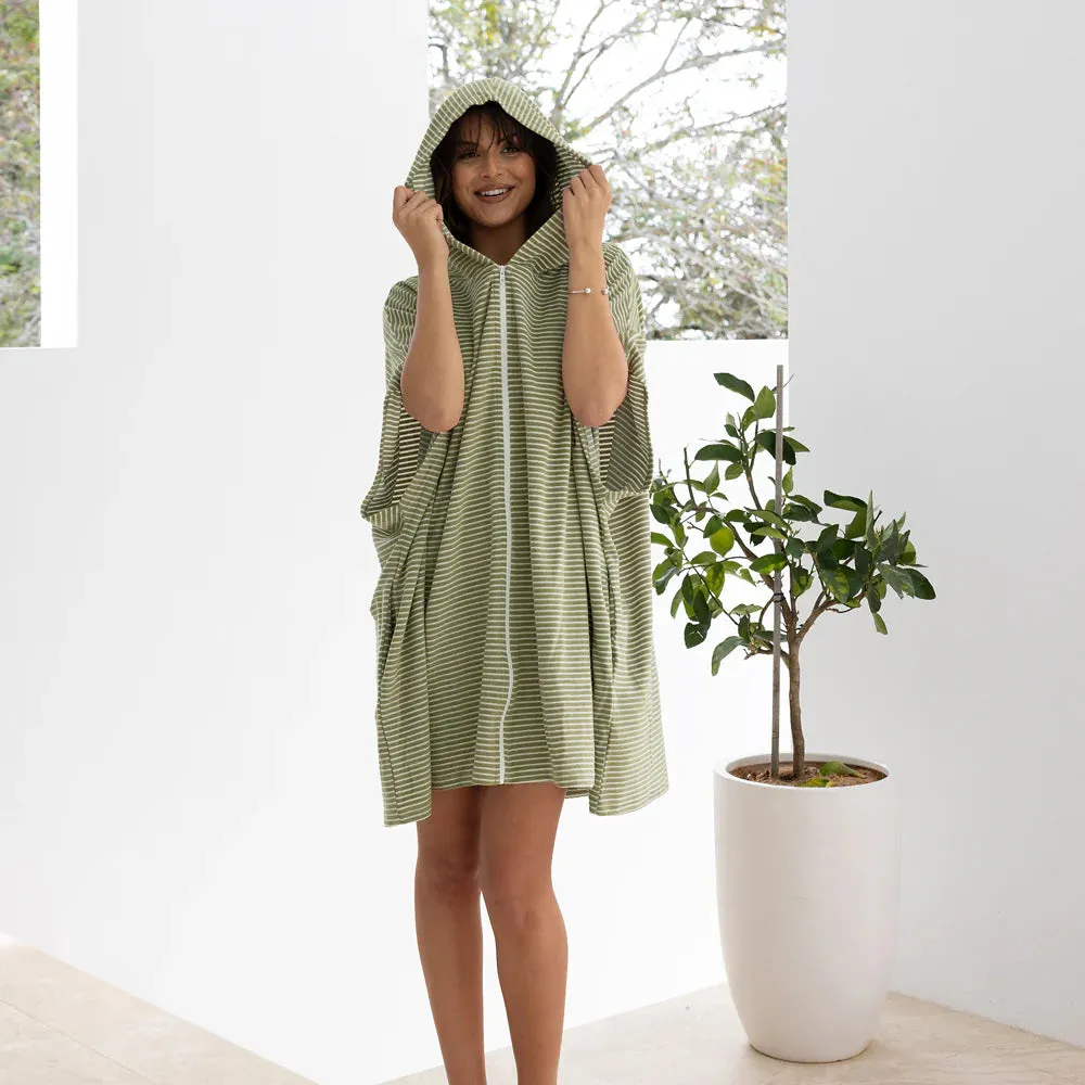 Adult Zip Front Poncho Olive by Bambury