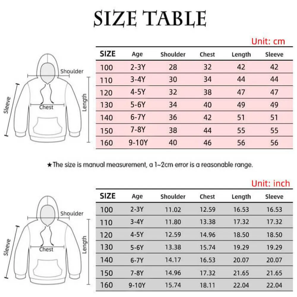 AI Doll Hoodie Long Sleeve Zip-up Jacket for Kids Adults