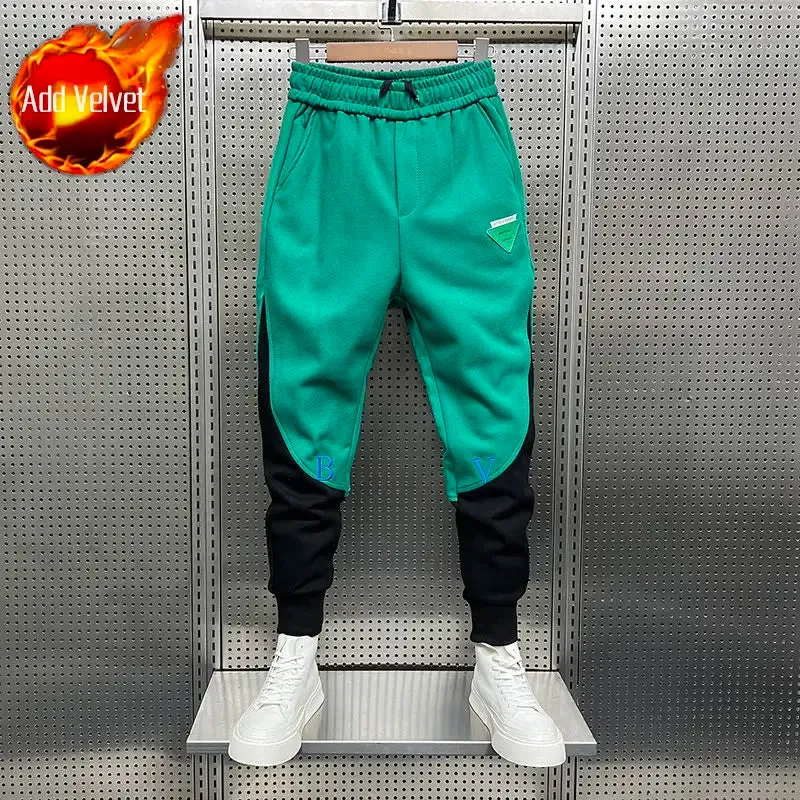 Aidase Skinny Sweatpants for Men Cropped Trousers Autumn and Winter Tights Man Sports Pants Goth Slim Tracksuit Bottoms Casual Elastic