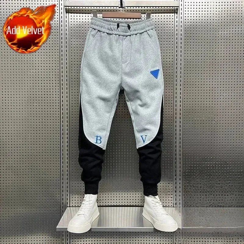 Aidase Skinny Sweatpants for Men Cropped Trousers Autumn and Winter Tights Man Sports Pants Goth Slim Tracksuit Bottoms Casual Elastic