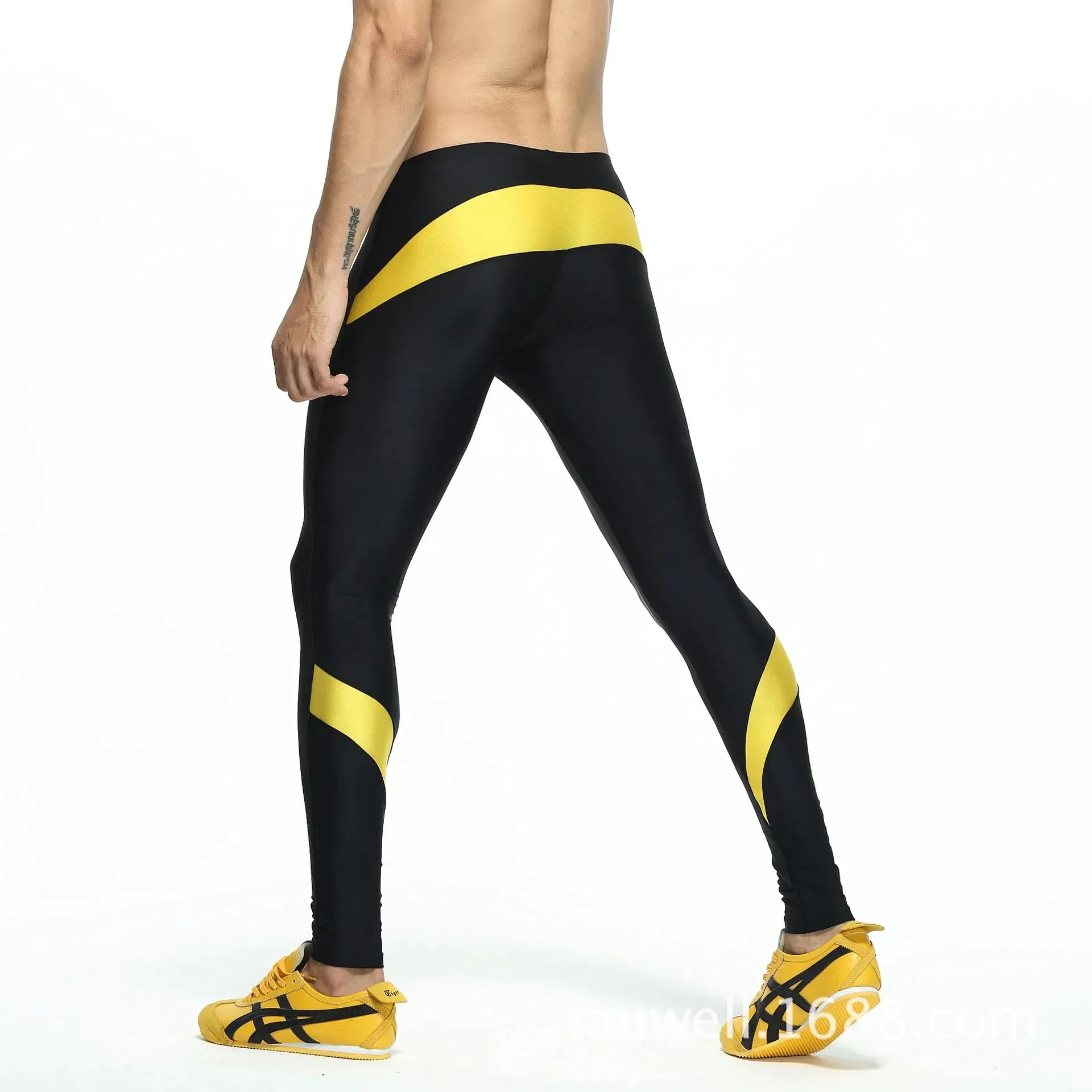 Aidase Spring Men Running Tights Sweatpants Skinny Compression Leggings Running Jogging Fitness Yoga Gym Athletic Exercise Leggings