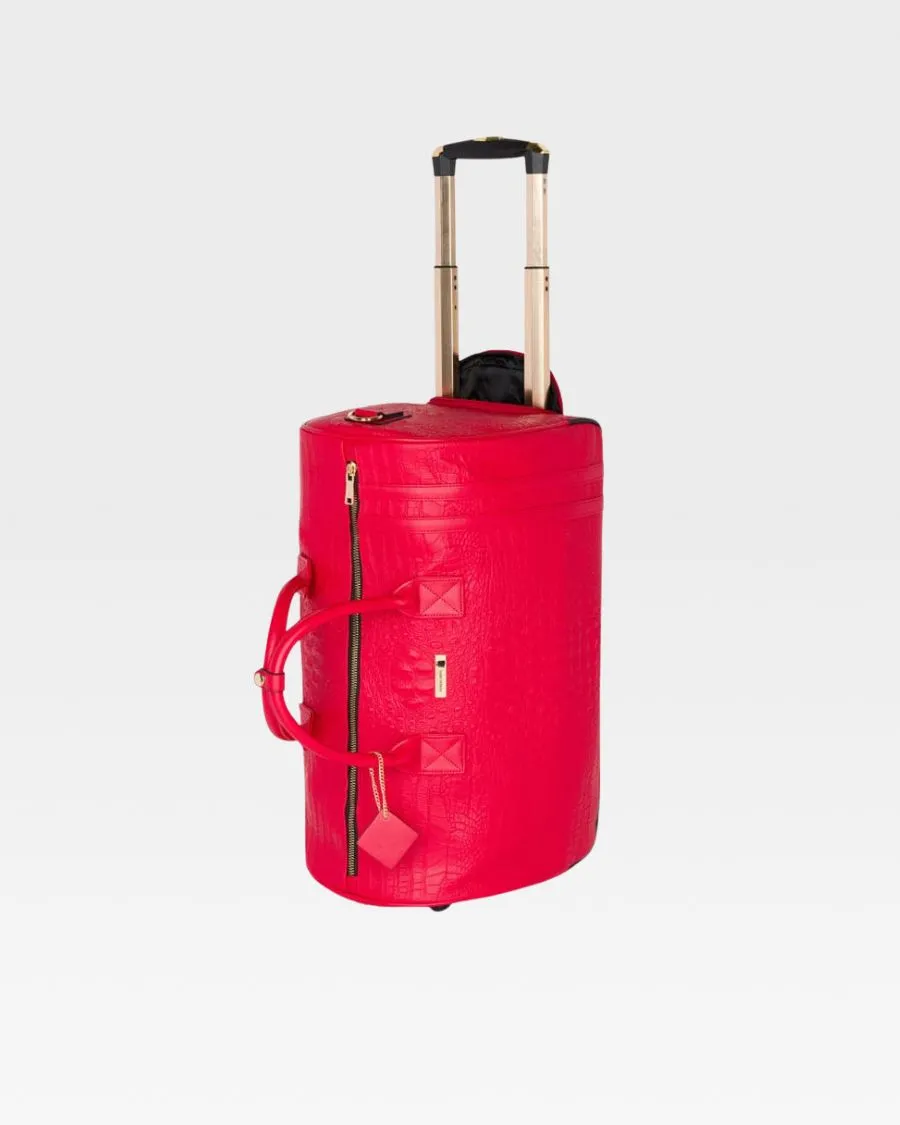 Apollo 2 Backpack & Rolling Duffle Bag Set in Red