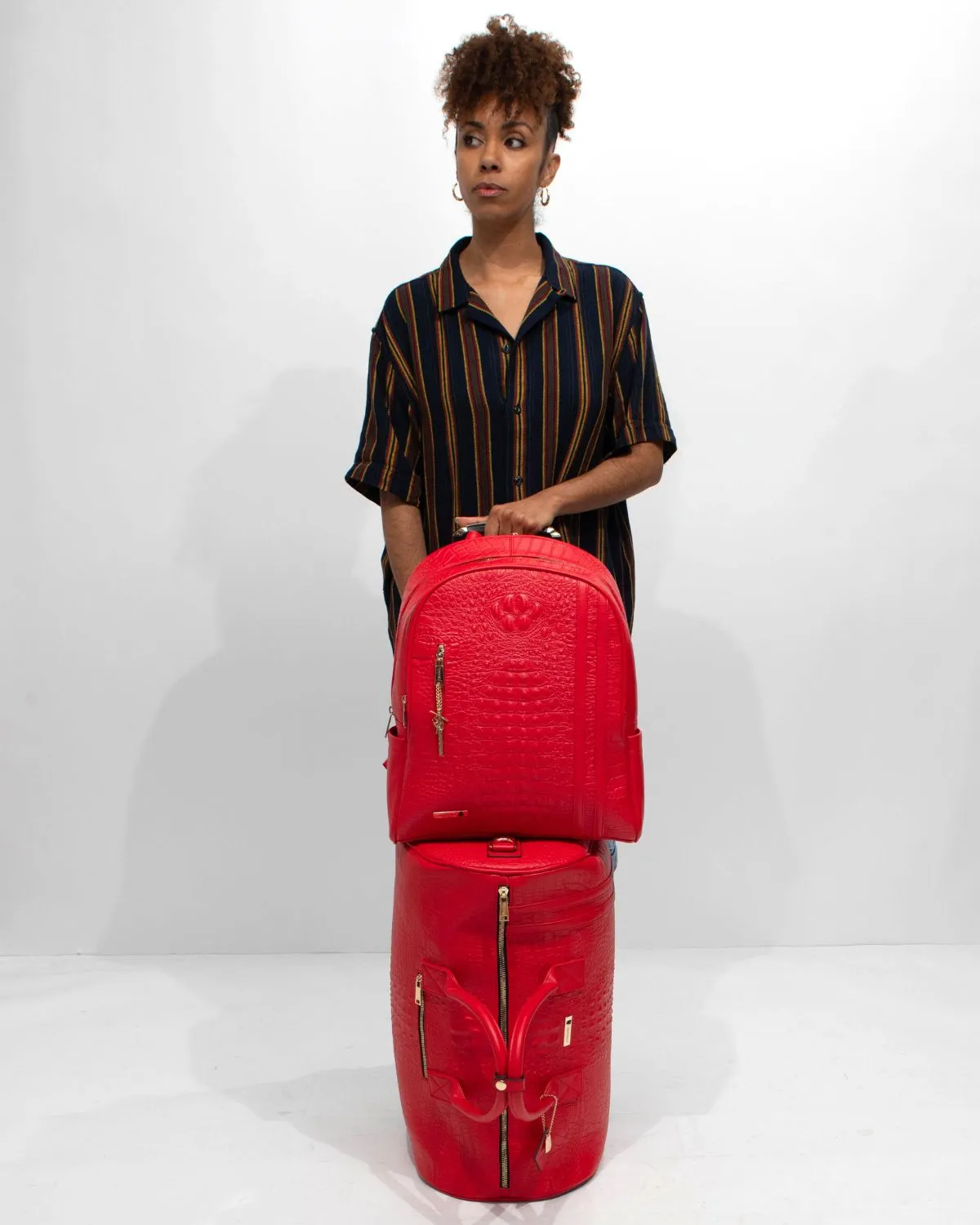 Apollo 2 Backpack & Rolling Duffle Bag Set in Red