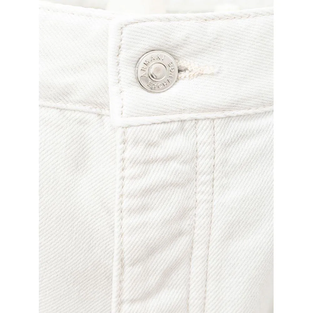 Armani Exchange Elegant White Cotton Trousers