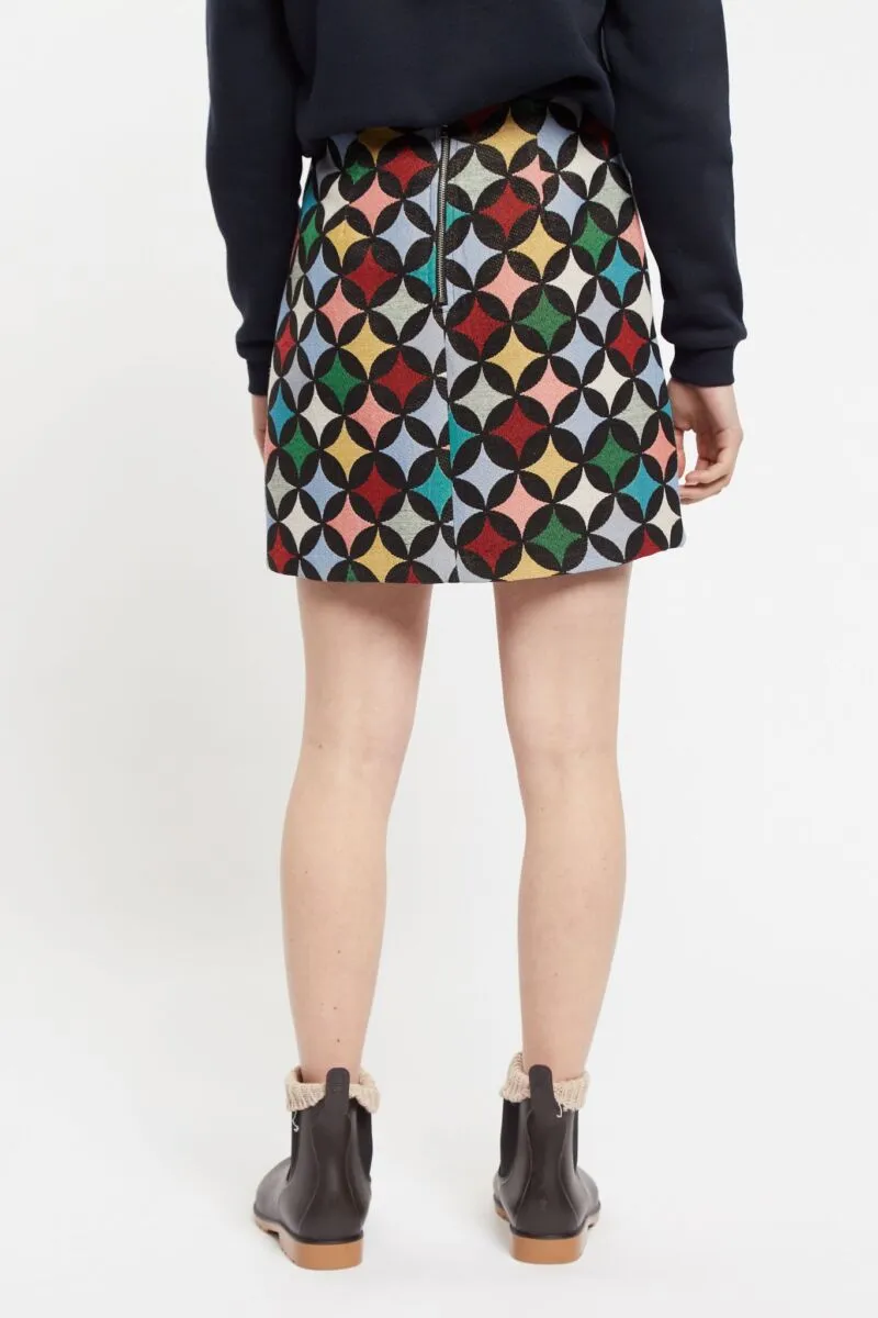 Aubin Circles Jacquard Mini Skirt