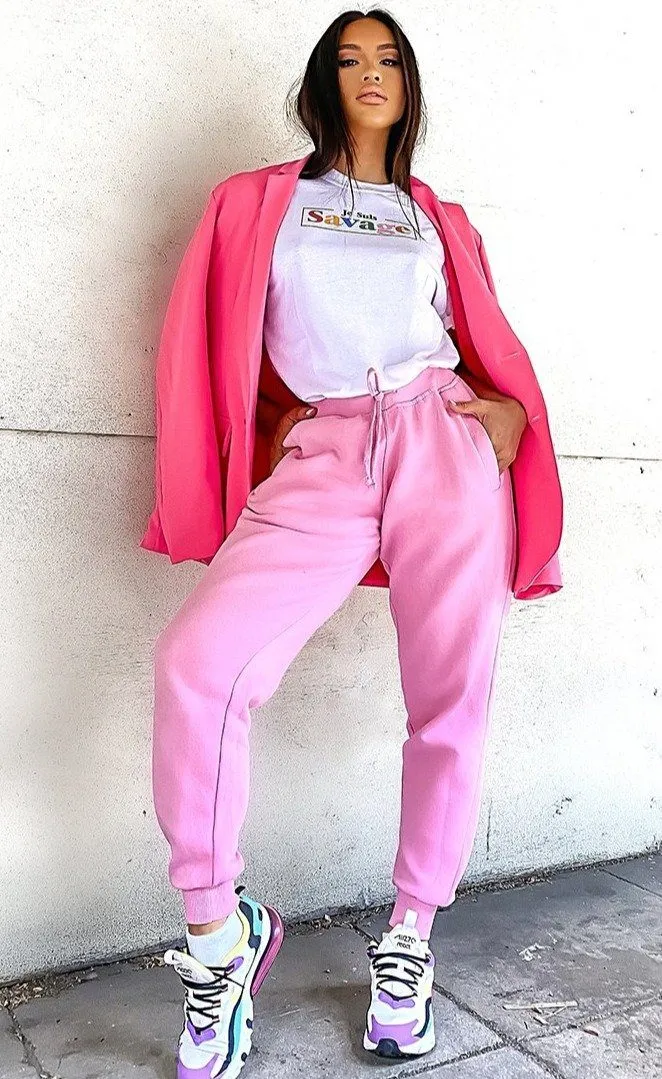 Baby Pink Cuffed Joggers