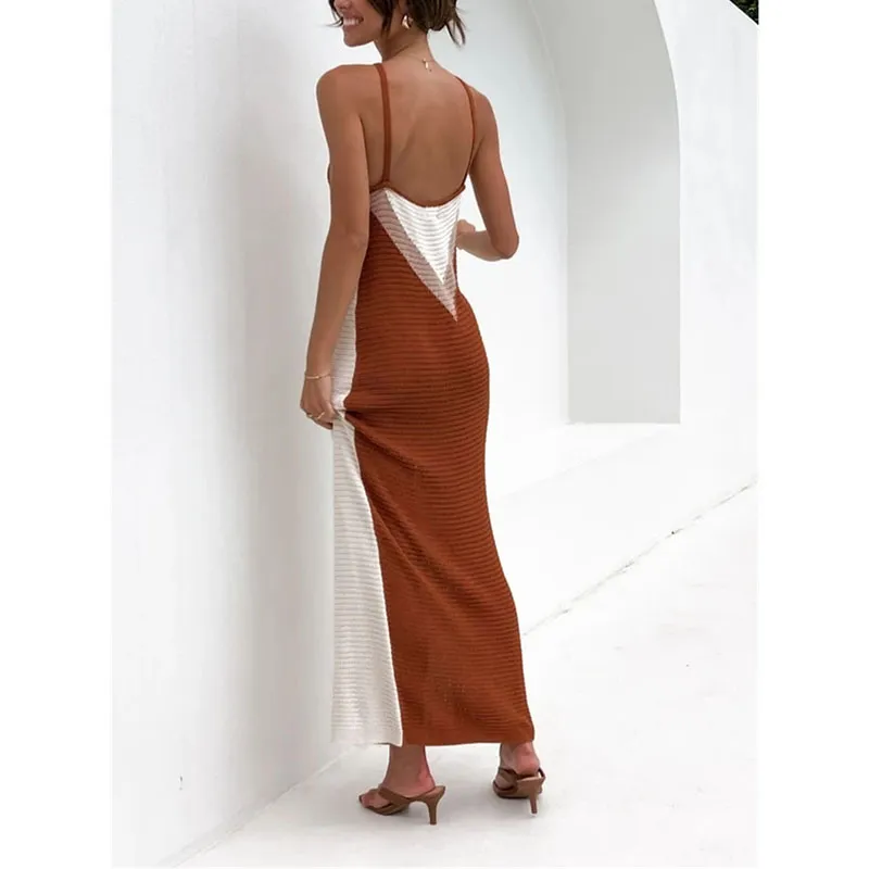 Backless Knit Beach Dress