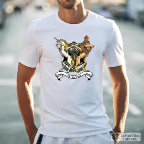 Baird Ancient Family Crest Cotton Men's T-Shirt with Scotland Royal Coat Of Arm Funny Style