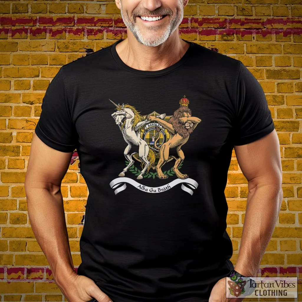 Barclay Dress Modern Family Crest Cotton Men's T-Shirt with Scotland Royal Coat Of Arm Funny Style