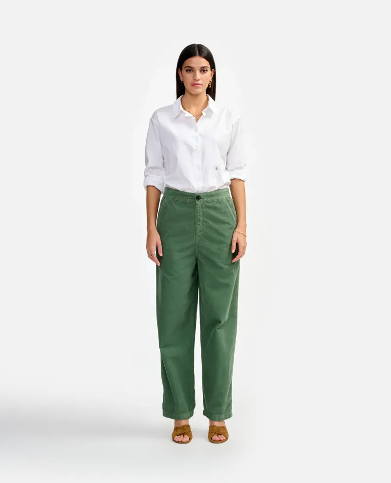 Bellerose Pasop Eucalyptus Green Cord Trousers