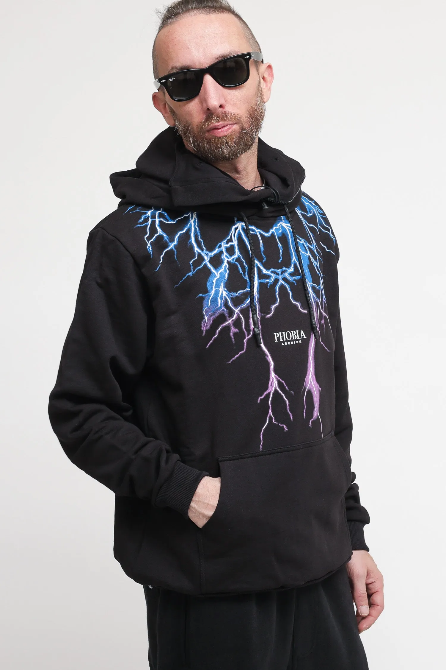 Bl Balaclava Hoodie Blue And Purple - Black