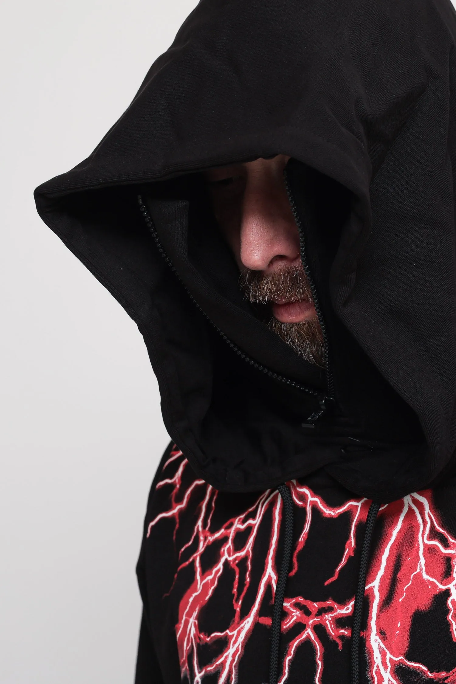 Bl Balaclava Hoodie Red And Grey Light - Black