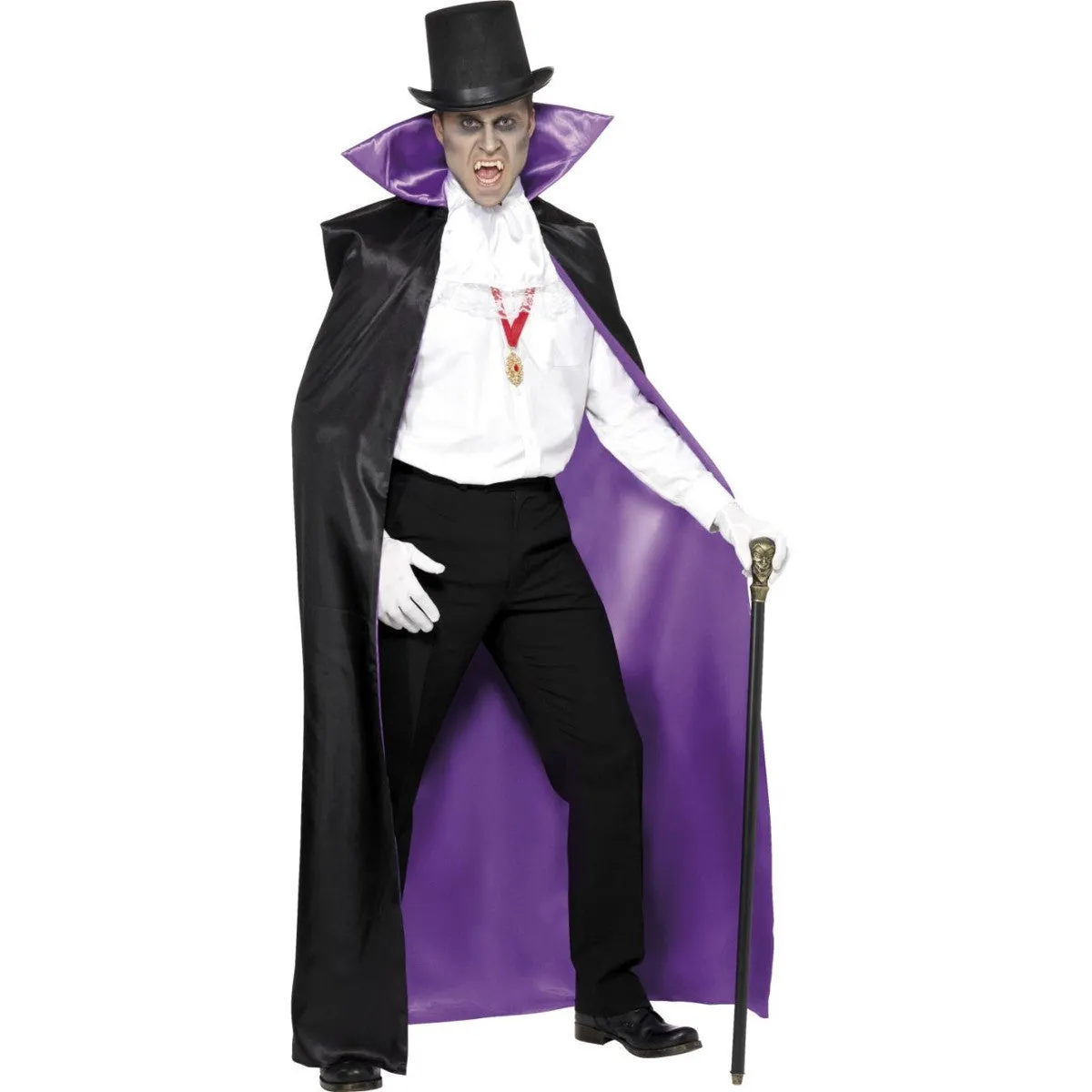 Black and Purple Reversible Count Cape