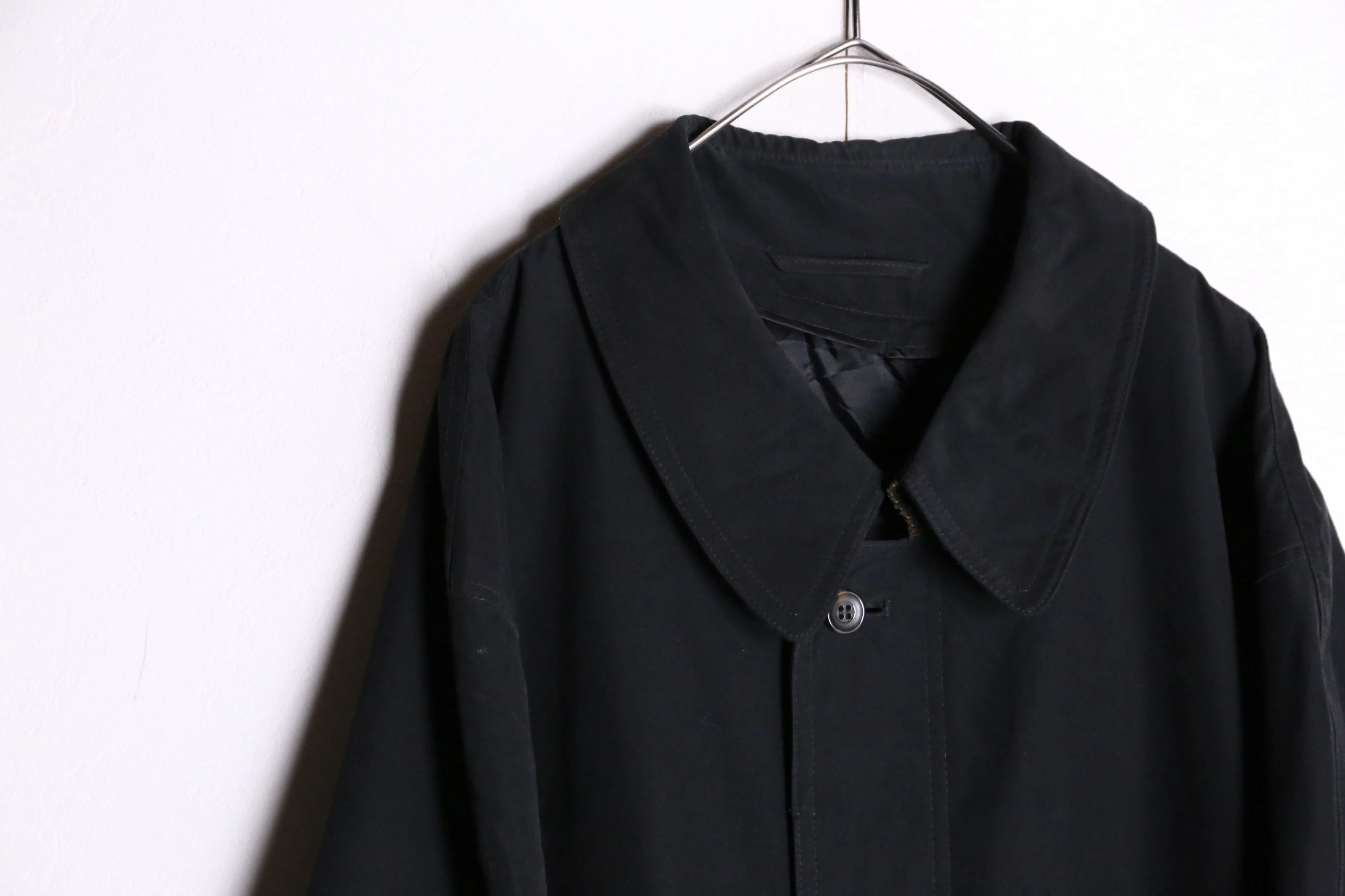 black corduroy switch smooth long coat