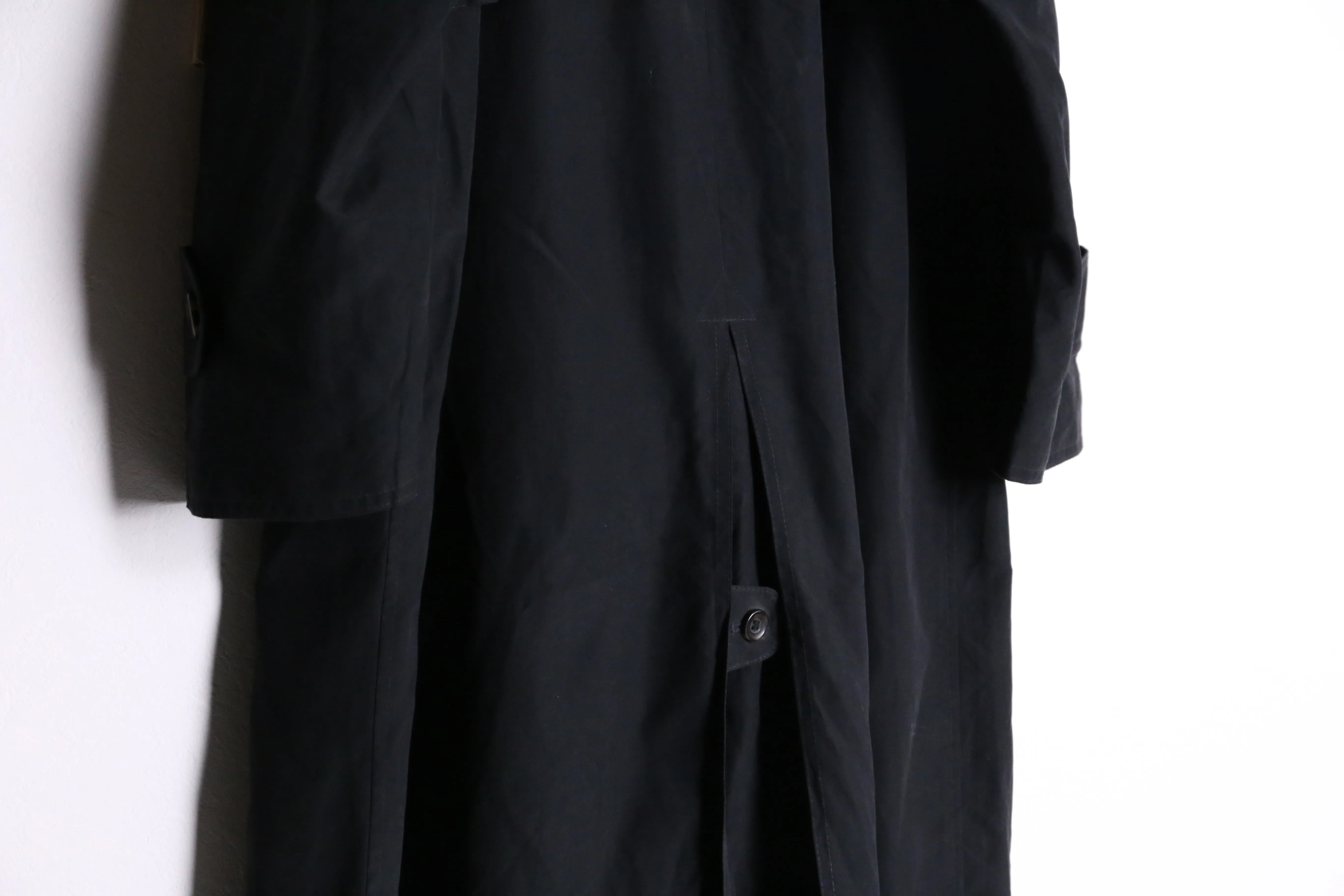 black corduroy switch smooth long coat