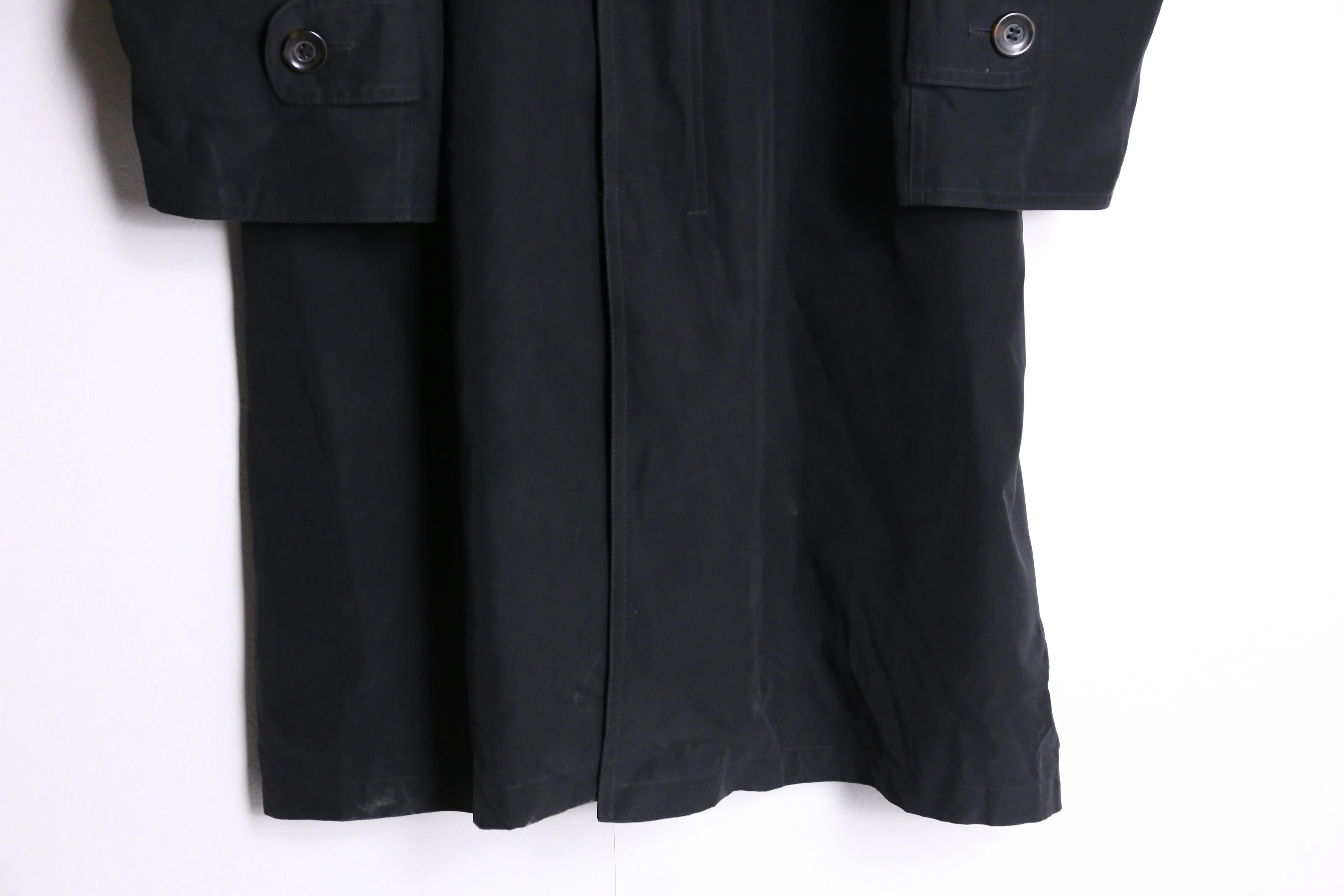 black corduroy switch smooth long coat