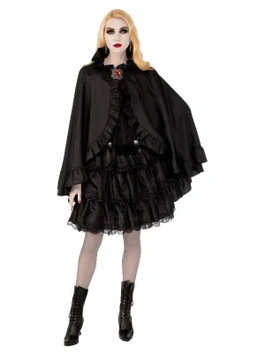 Black Gothic Cape Vampire Halloween Women's