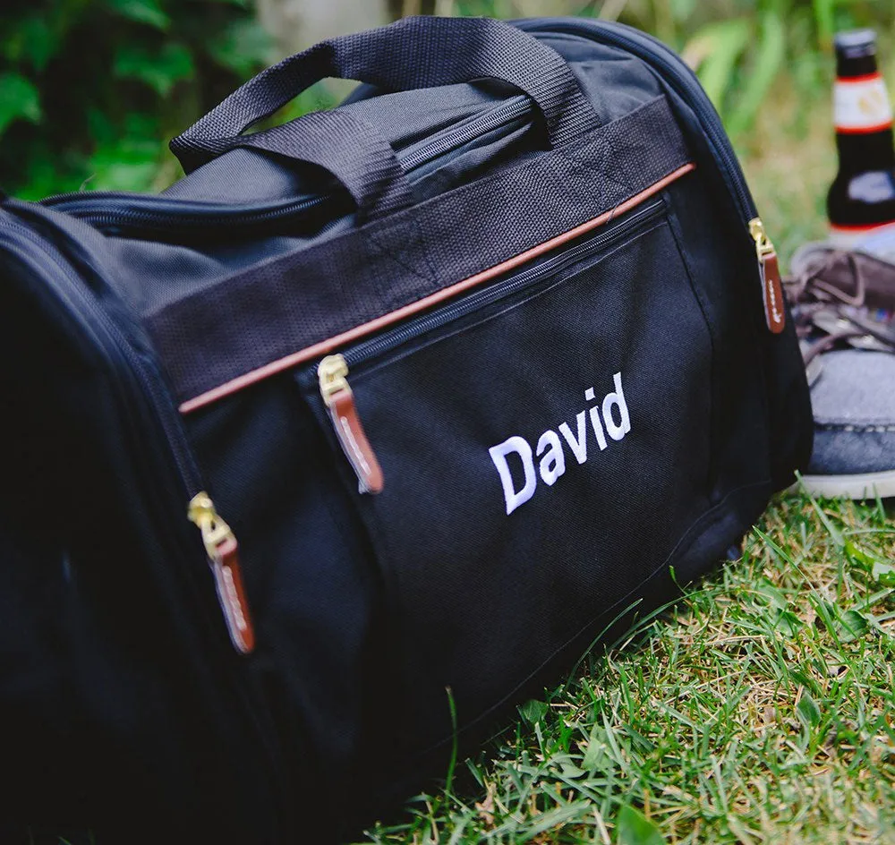 Black Groomsmen Weekender Bag - Personalized