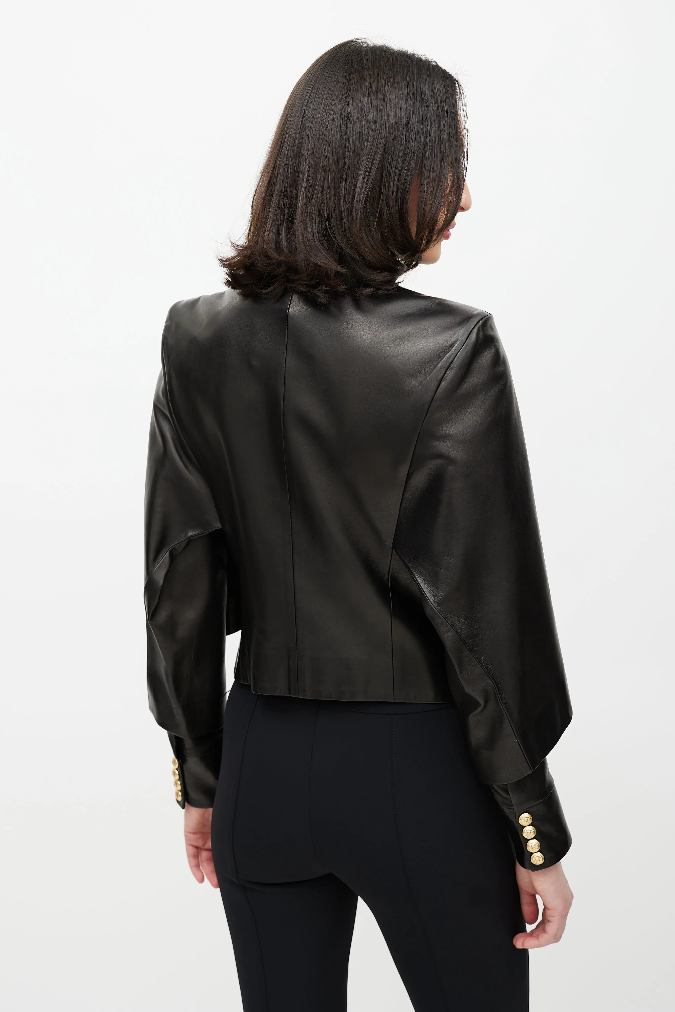 Black Leather Cape Jacket