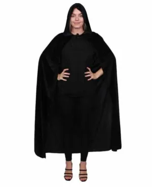 Black Long Velvet Cape with Hood