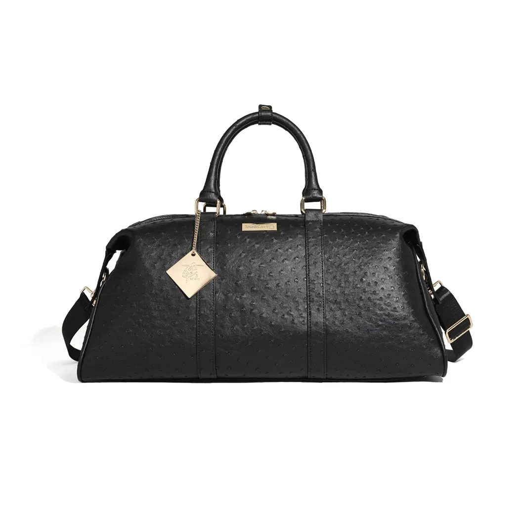 Black Ostrich Duffle Bag