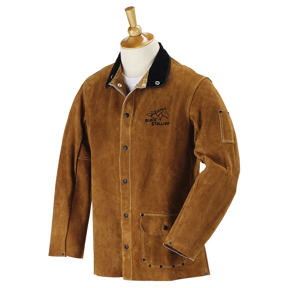 Black Stallion 30WC-4XL Side Split Cowhide Leather Welding Coat, 4XL