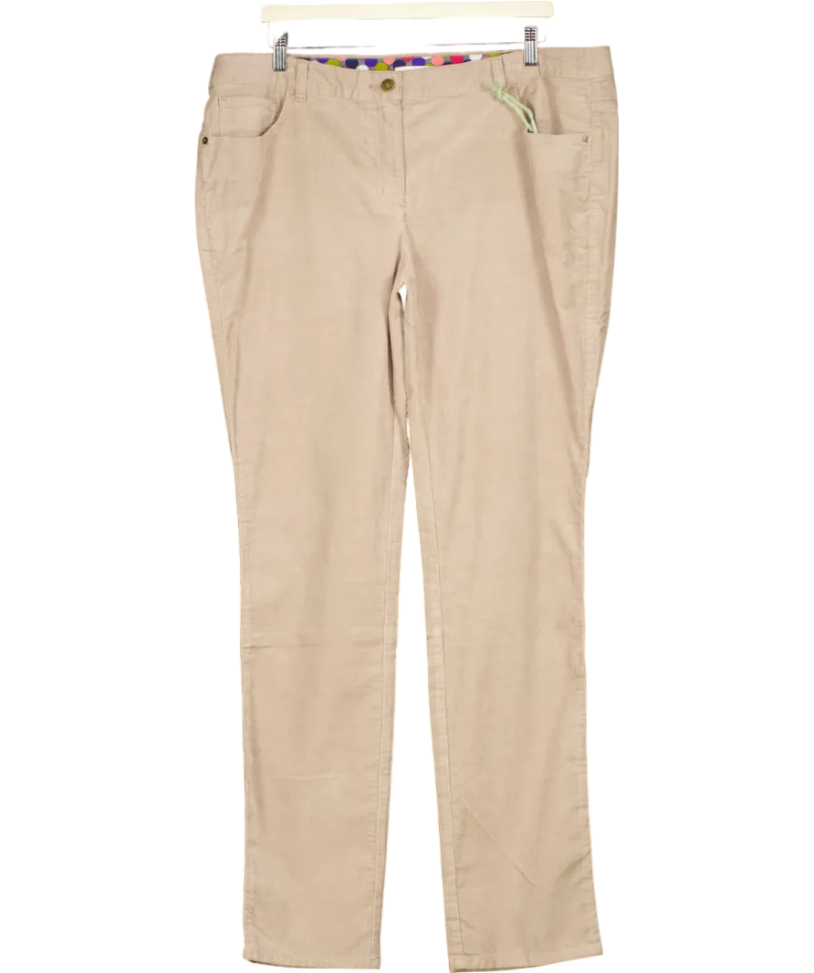 Boden Beige 5 Pocket fine Corduroy Slim Trousers UK 20