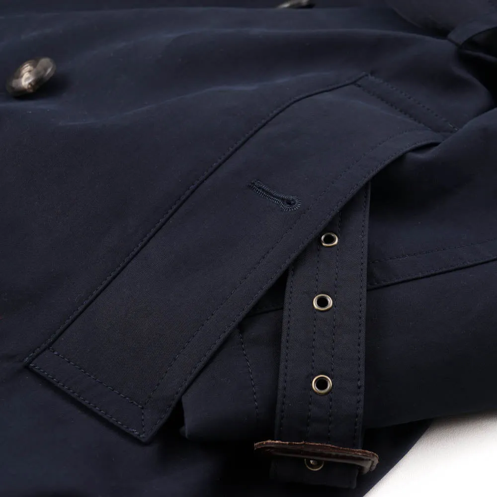 Boglioli Navy Cotton Coat with Wool Liner