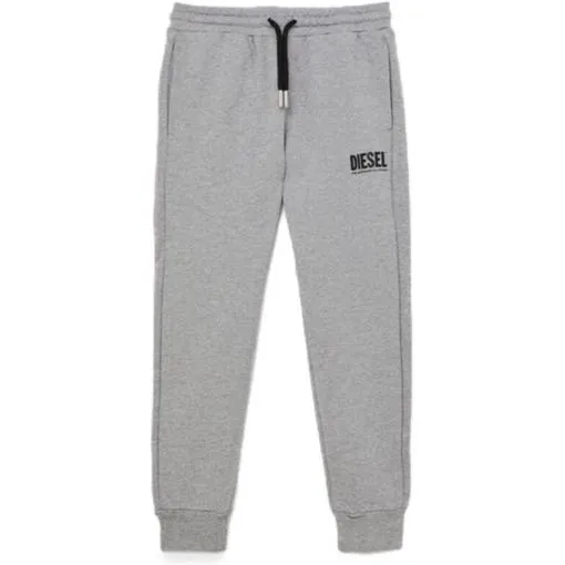 Boys Grey Sweatpants With Logo