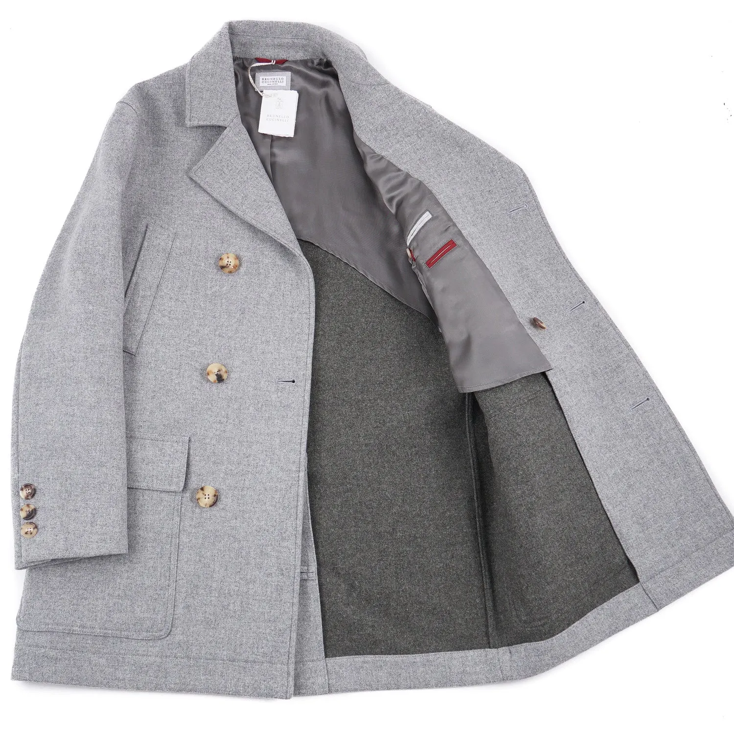 Brunello Cucinelli Light Gray Wool Coat