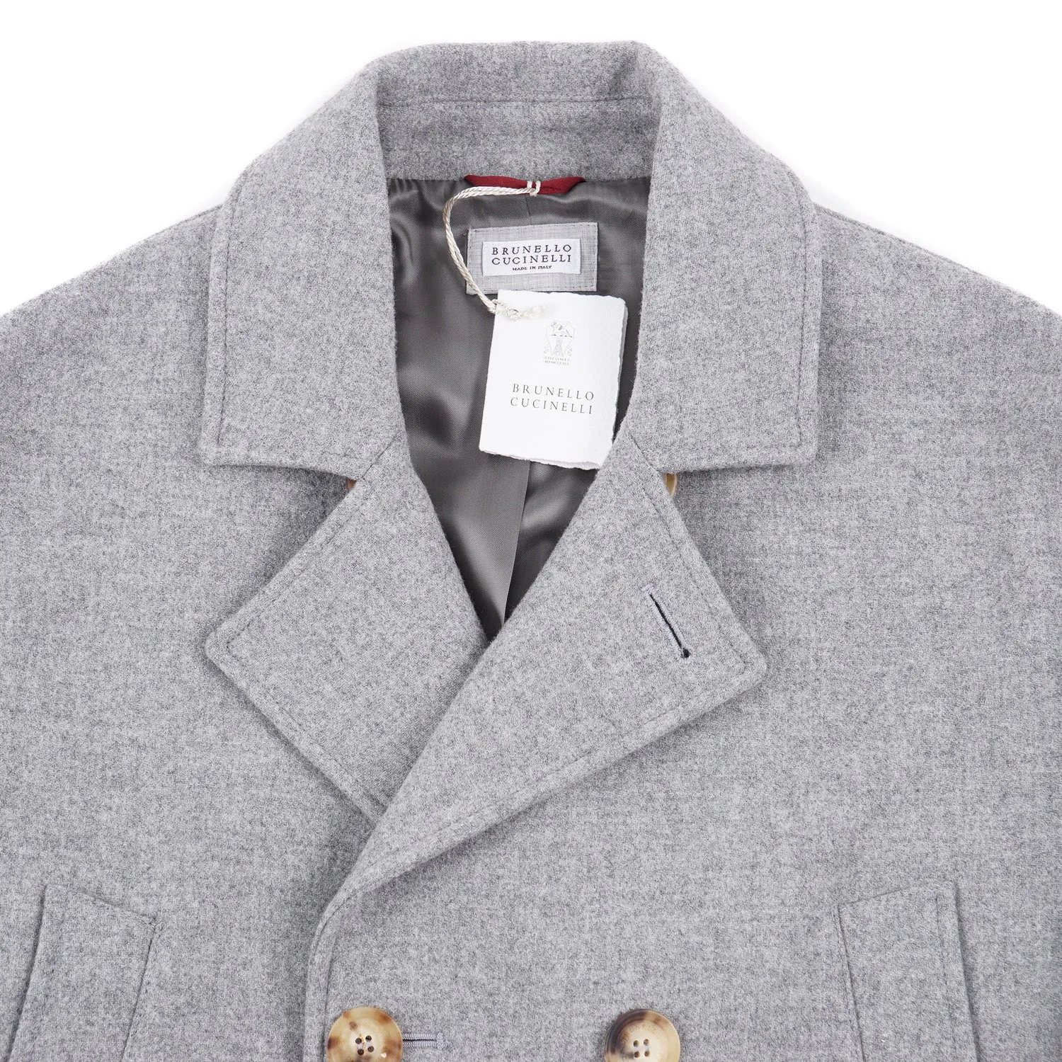 Brunello Cucinelli Light Gray Wool Coat