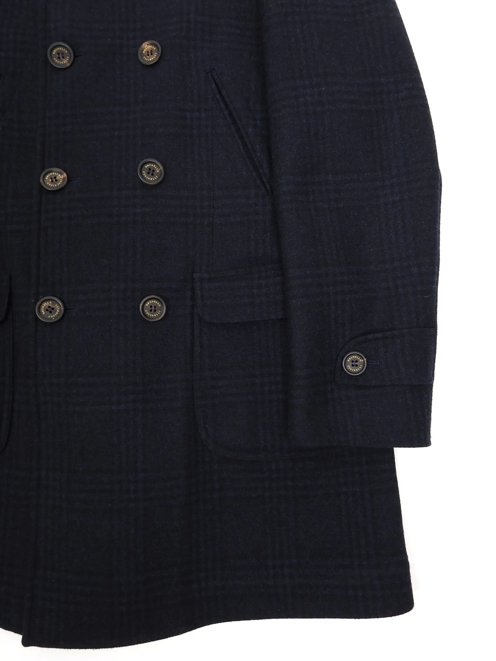 Brunello Cucinelli Navy Wool Coat Size 50