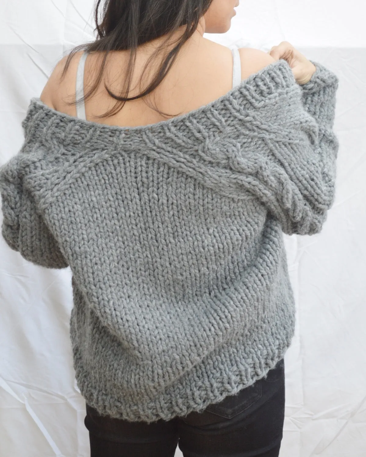 Cable Sleeved Cardi - Downloadable Chunky Knitting Pattern