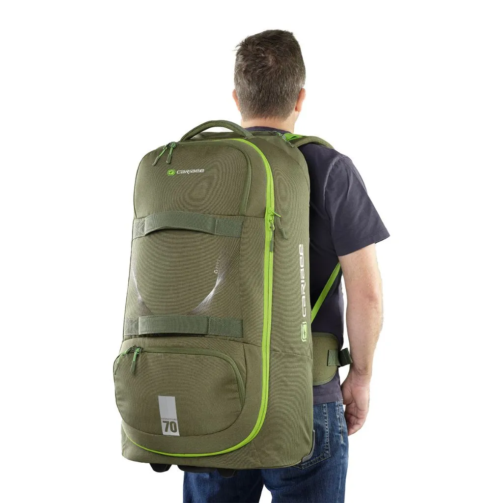 Caribee Adventure 70L Hybrid Wheeled Travel Duffel/Backpack - Olive