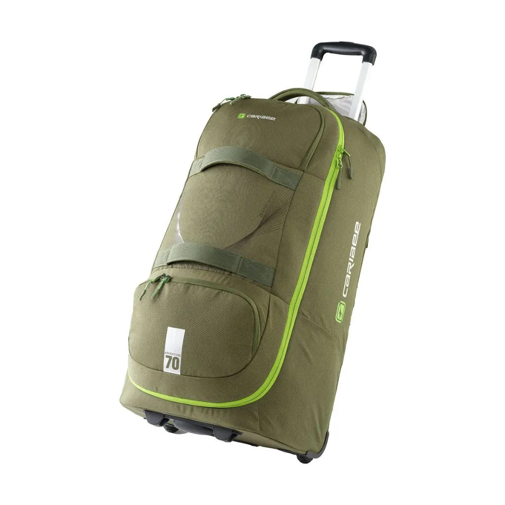 Caribee Adventure 70L Hybrid Wheeled Travel Duffel/Backpack - Olive