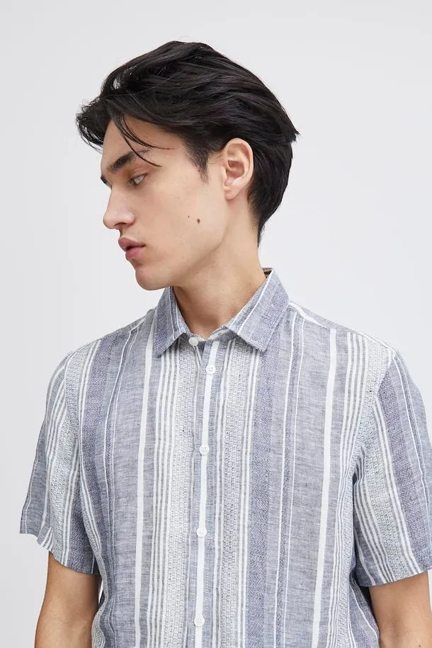 CASUAL FRIDAY - CFAnton SS Linen Striped Shirt - 20505068