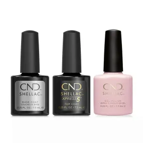 CND - Shellac Xpress5 Combo - Base, Top & Strawberry Smoothie (0.25 oz)