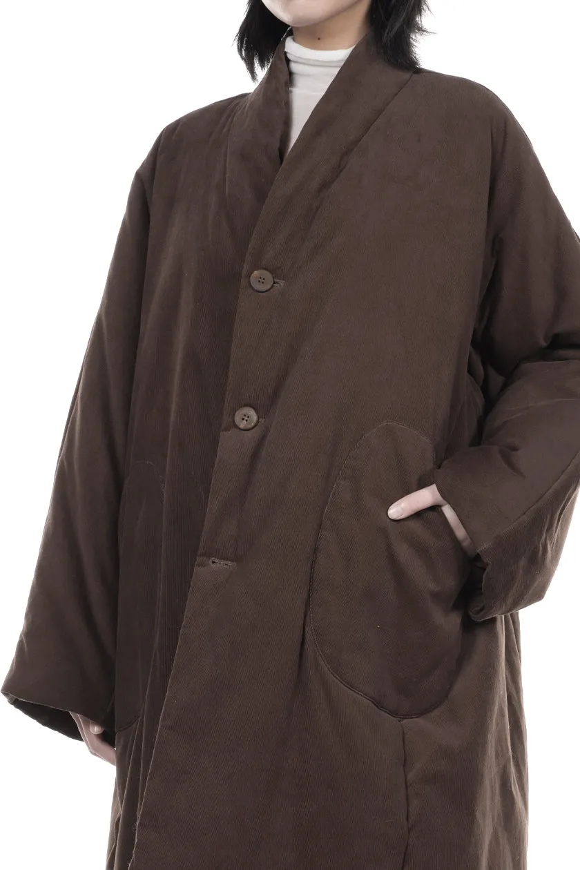 Coffee Corduroy Padded Coat