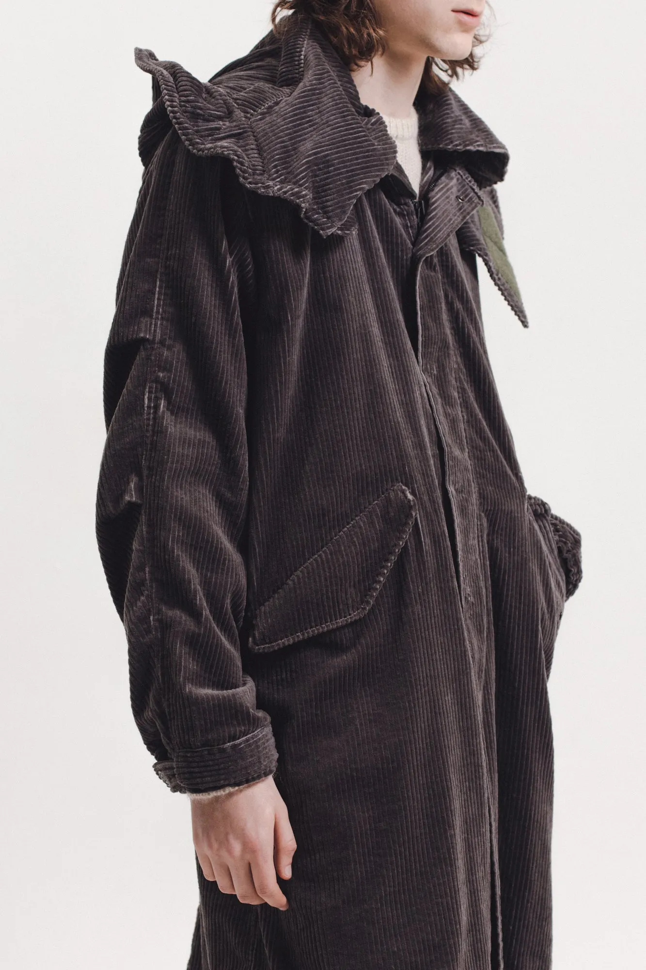 Corduroy Mod Coat - Grey